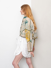 The Kaira Cropped Quilted Patchwork Kantha Jacket