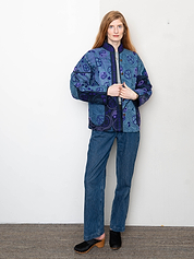 The Ladhiya Denim Suzani Jacket - Medium