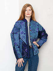 The Ladhiya Denim Suzani Jacket - Medium