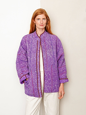 The Ishani Quilted Indigo Kantha Jacket
