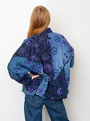 The Ladhiya Denim Suzani Jacket - Medium