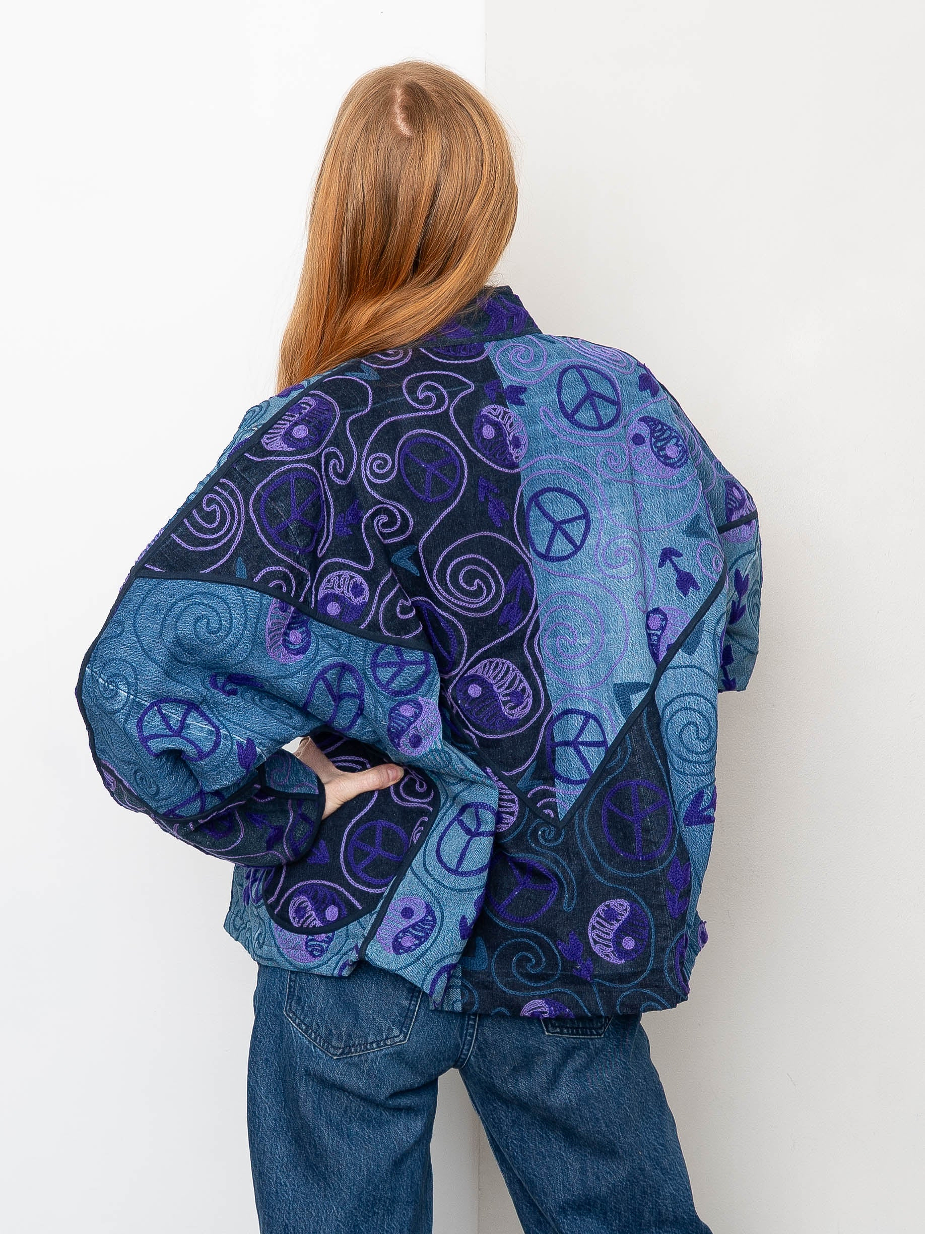 The Ladhiya Denim Suzani Jacket - Medium