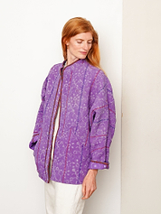 The Ishani Quilted Indigo Kantha Jacket