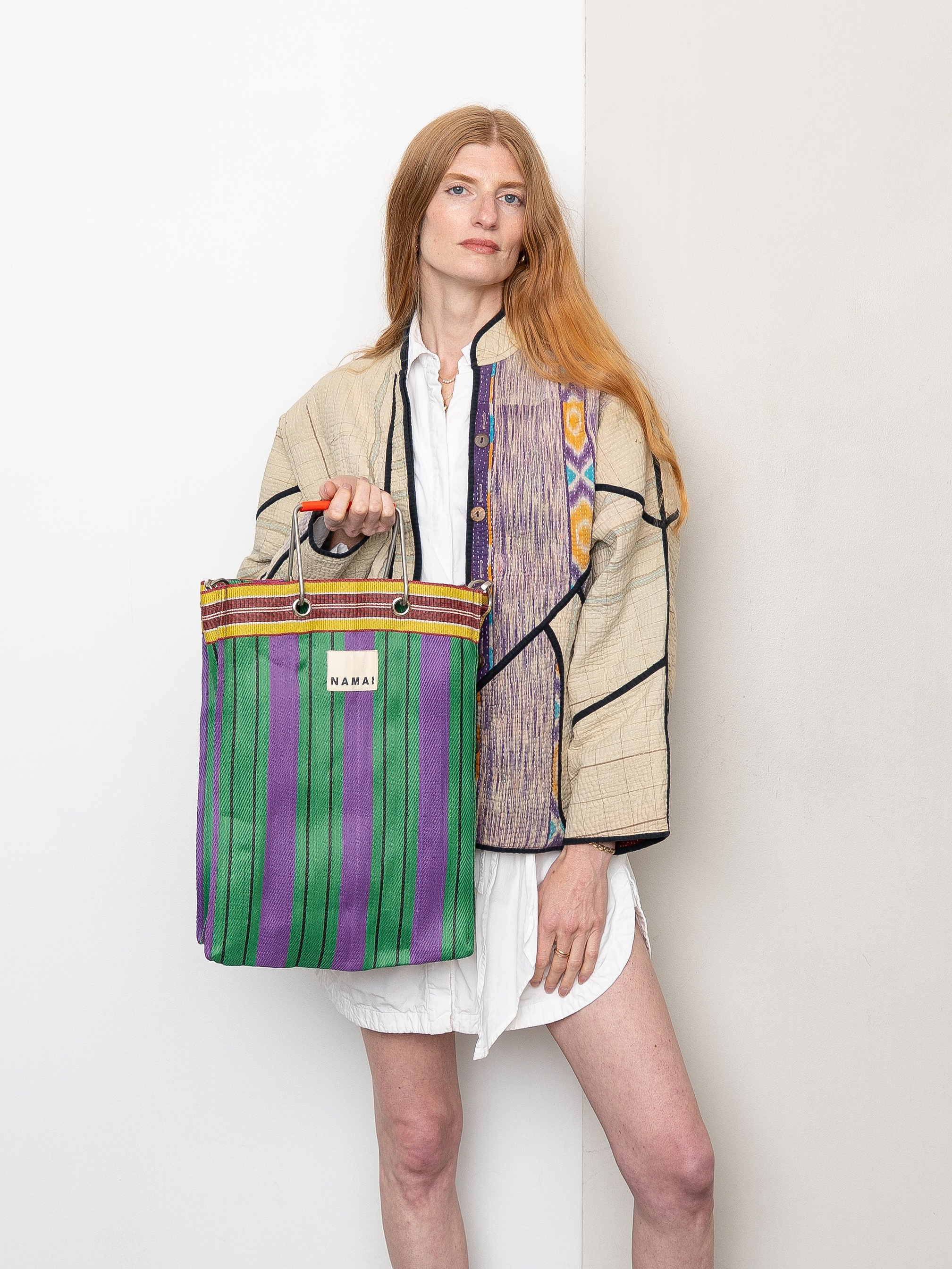 The Goa Market Recycled Nylon Tote Bag- Grape Verde