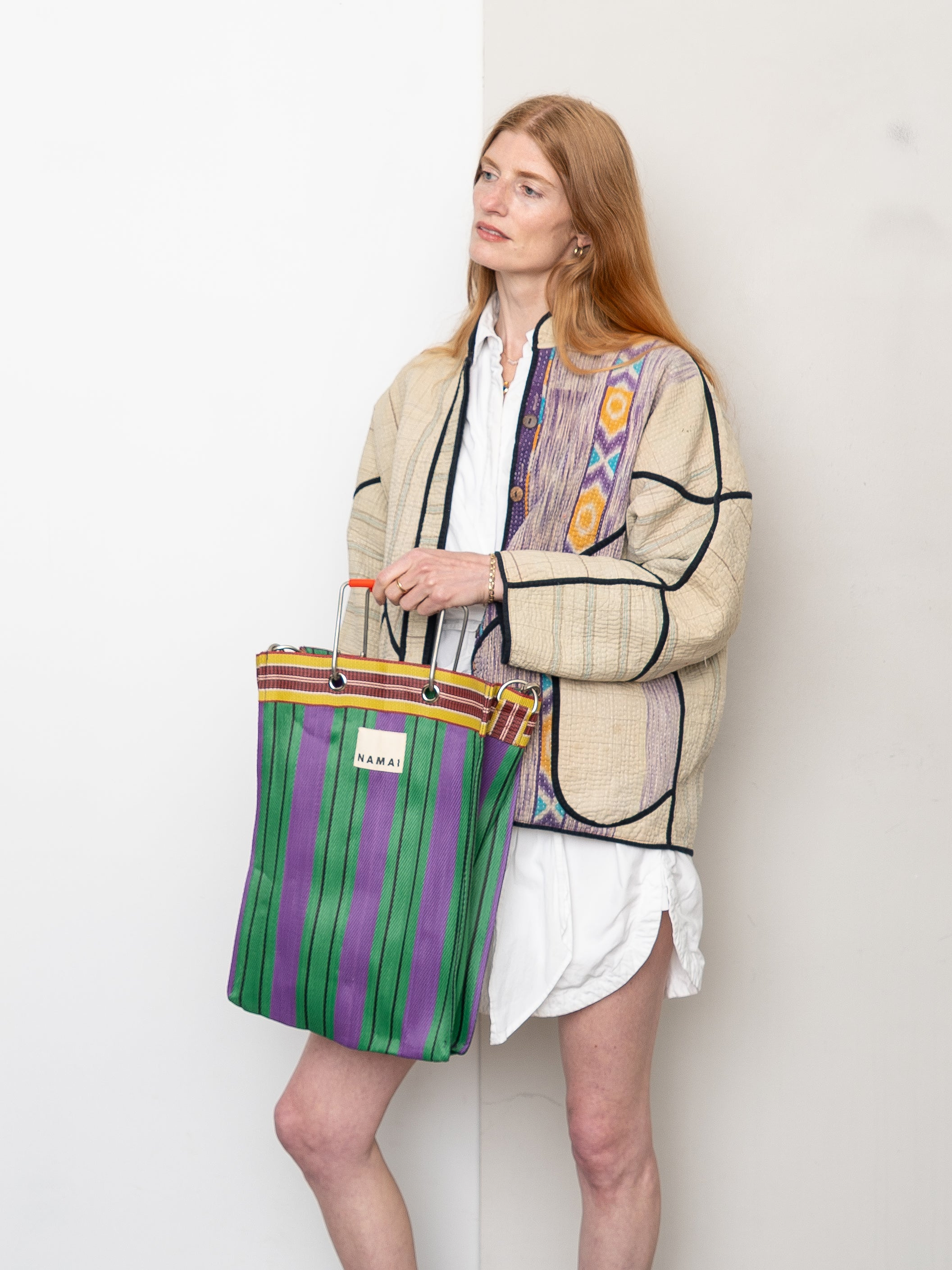 The Goa Market Recycled Nylon Tote Bag- Grape Verde