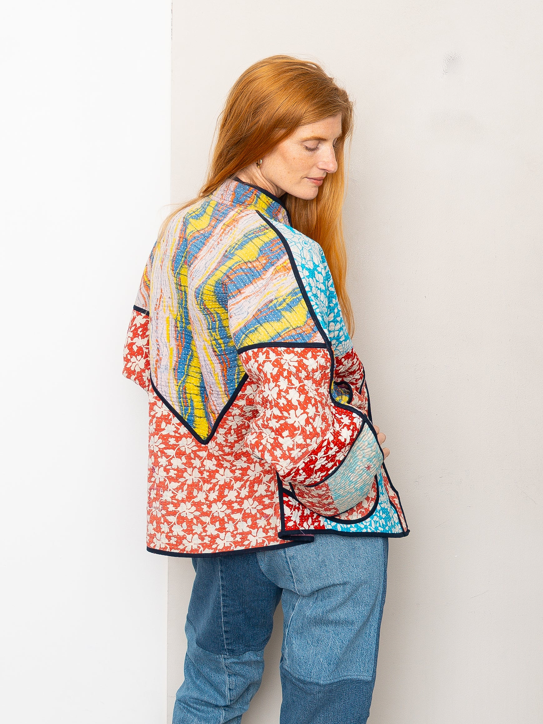 The Ladhiya Quilted Patchwork Kantha Jacket