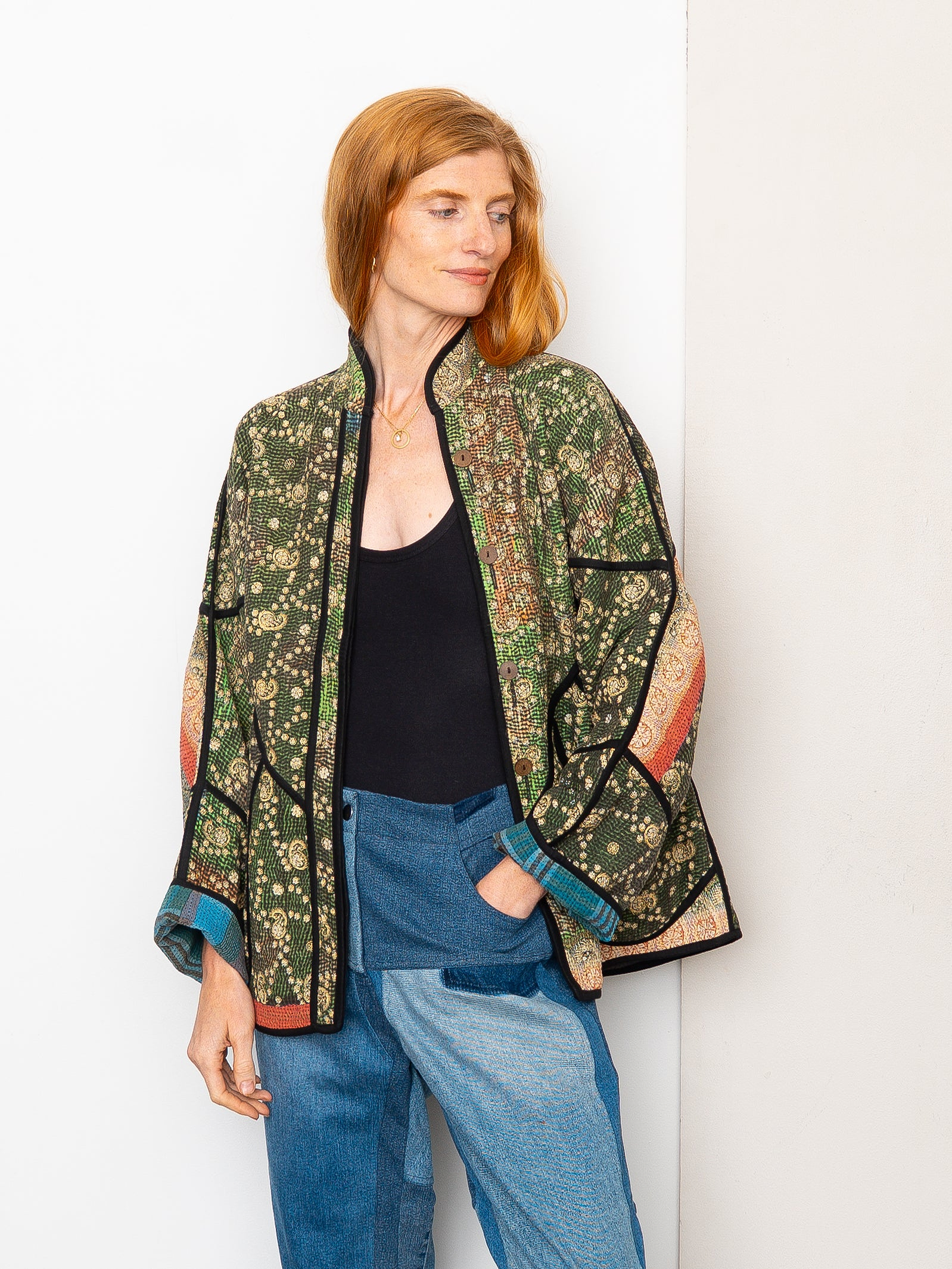 The Ladhiya Quilted Patchwork Kantha Jacket