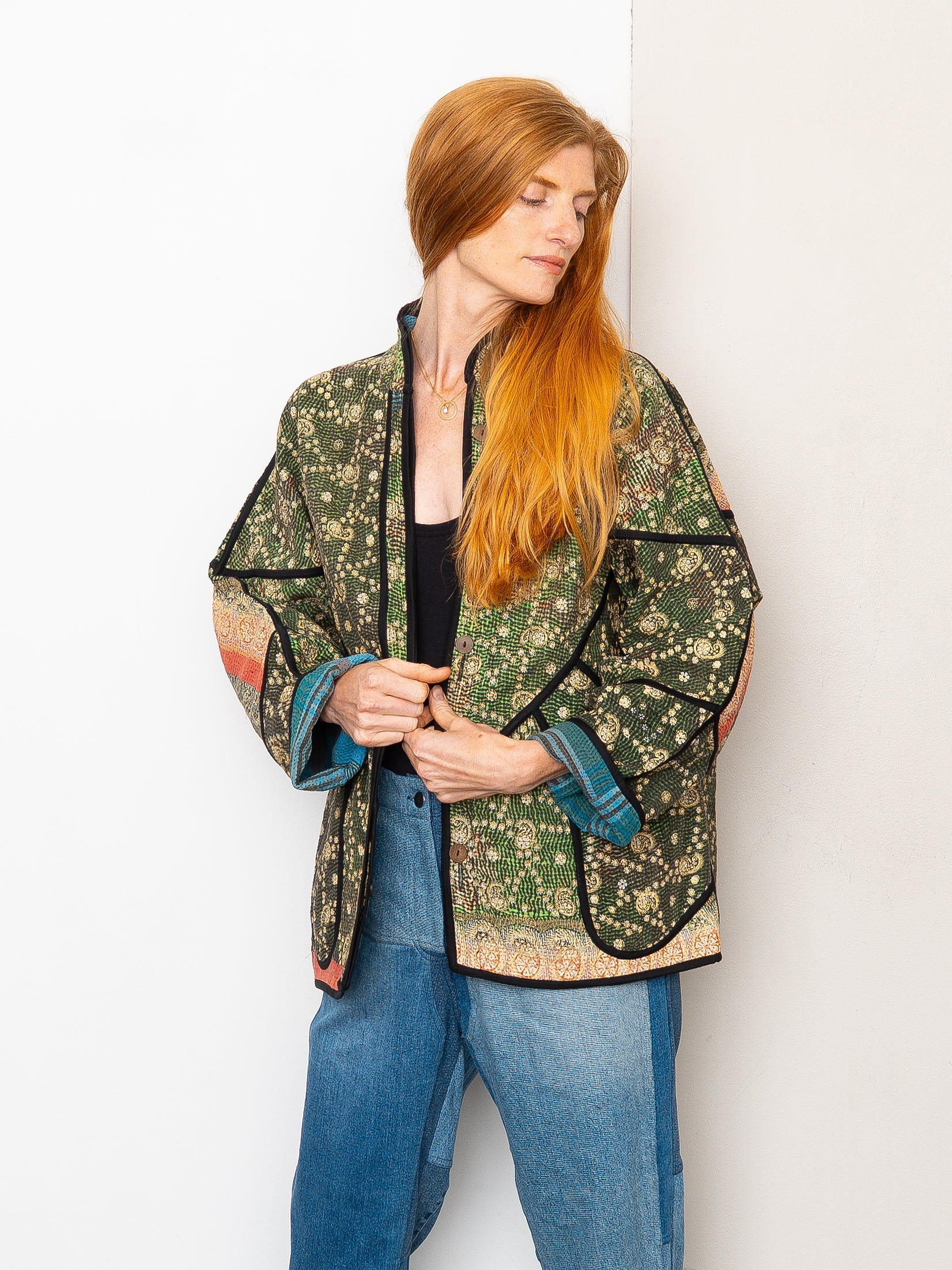 The Ladhiya Quilted Patchwork Kantha Jacket