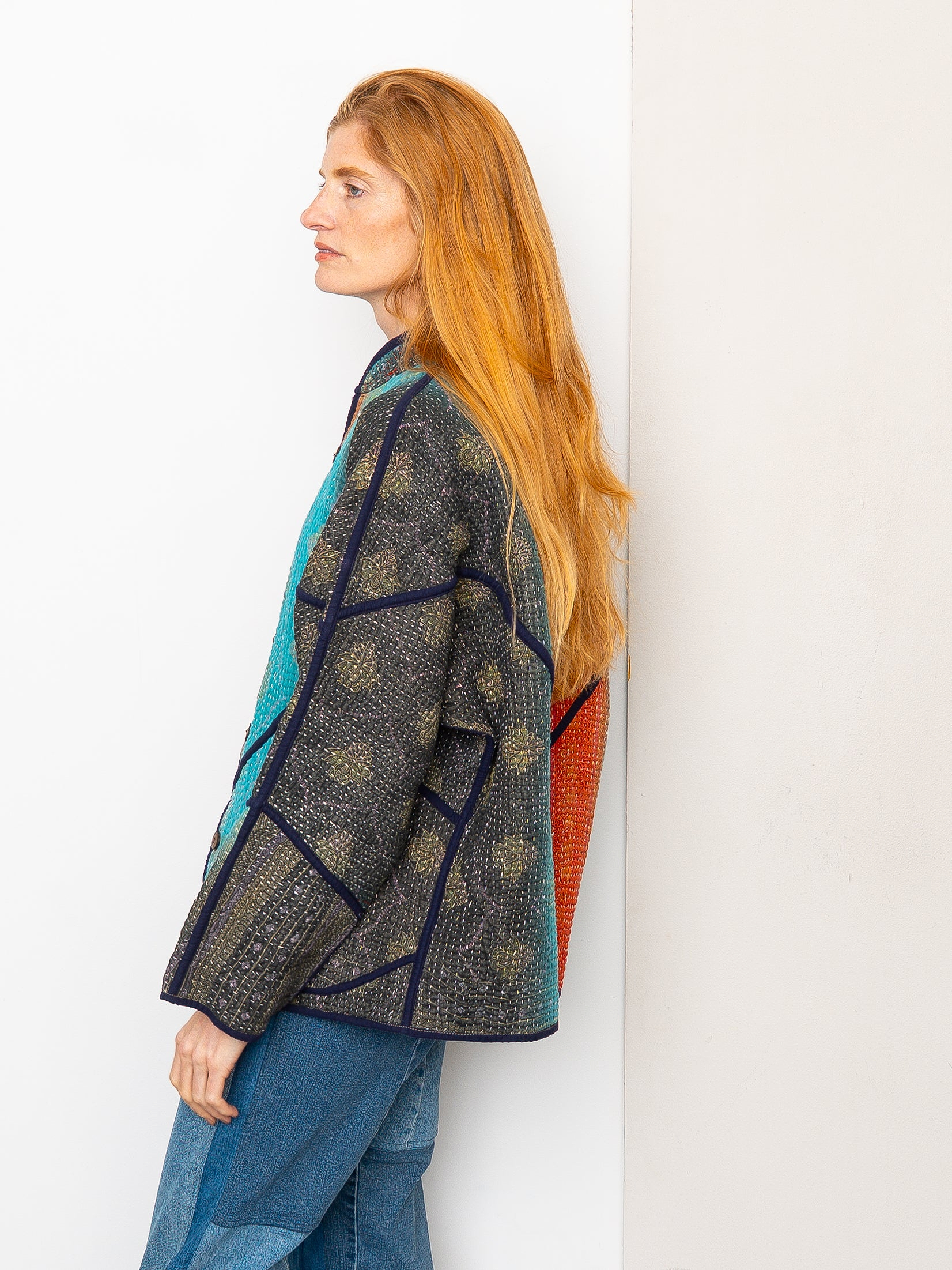 The Ladhiya Quilted Patchwork Kantha Jacket