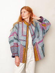 The Ishani Quilted Indigo Kantha Jacket