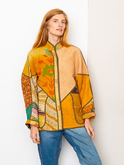 The Ladhiya Quilted Patchwork Kantha Jacket