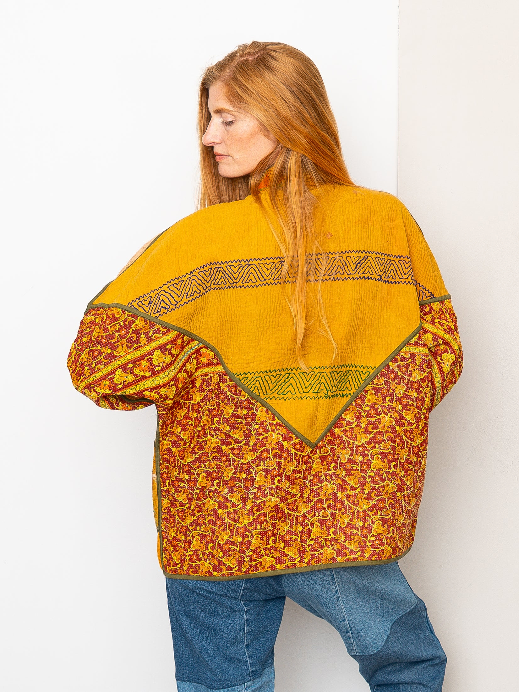 The Ladhiya Quilted Patchwork Kantha Jacket