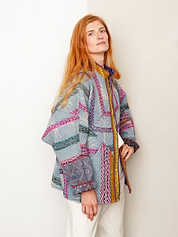 The Ishani Quilted Indigo Kantha Jacket