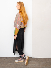 The Kaira Cropped Quilted Patchwork Kantha Jacket