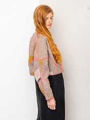 The Kaira Cropped Quilted Patchwork Kantha Jacket