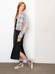 The Kaira Cropped Quilted Patchwork Kantha Jacket