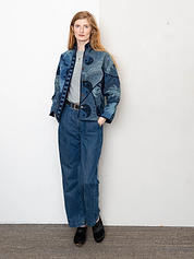 The Ladhiya Denim Suzani Jacket - Small