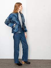 The Ladhiya Denim Suzani Jacket - Small