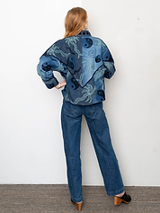 The Ladhiya Denim Suzani Jacket - Small