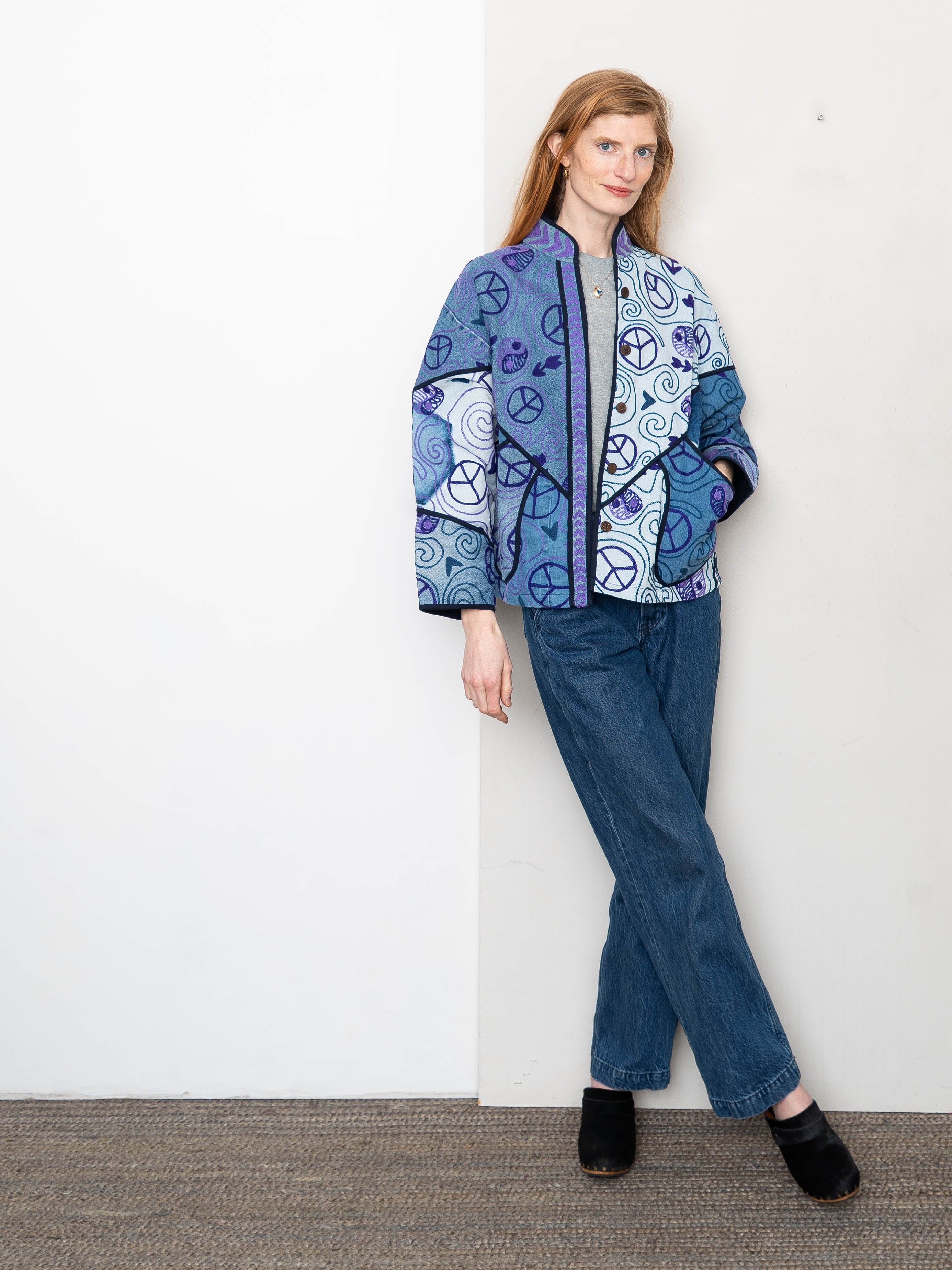 The Ladhiya Denim Suzani Jacket - Small