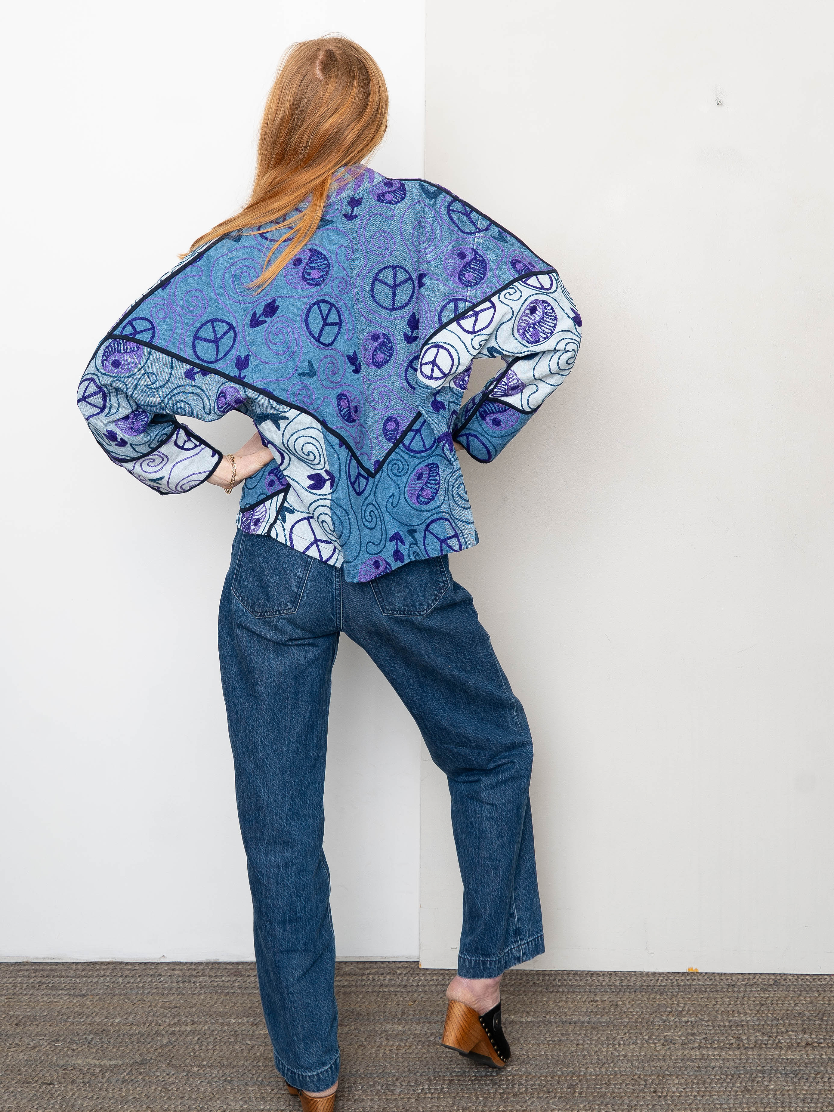 The Ladhiya Denim Suzani Jacket - Small