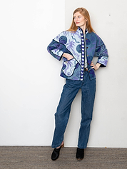 The Ladhiya Denim Suzani Jacket - Small