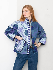The Ladhiya Denim Suzani Jacket - Small