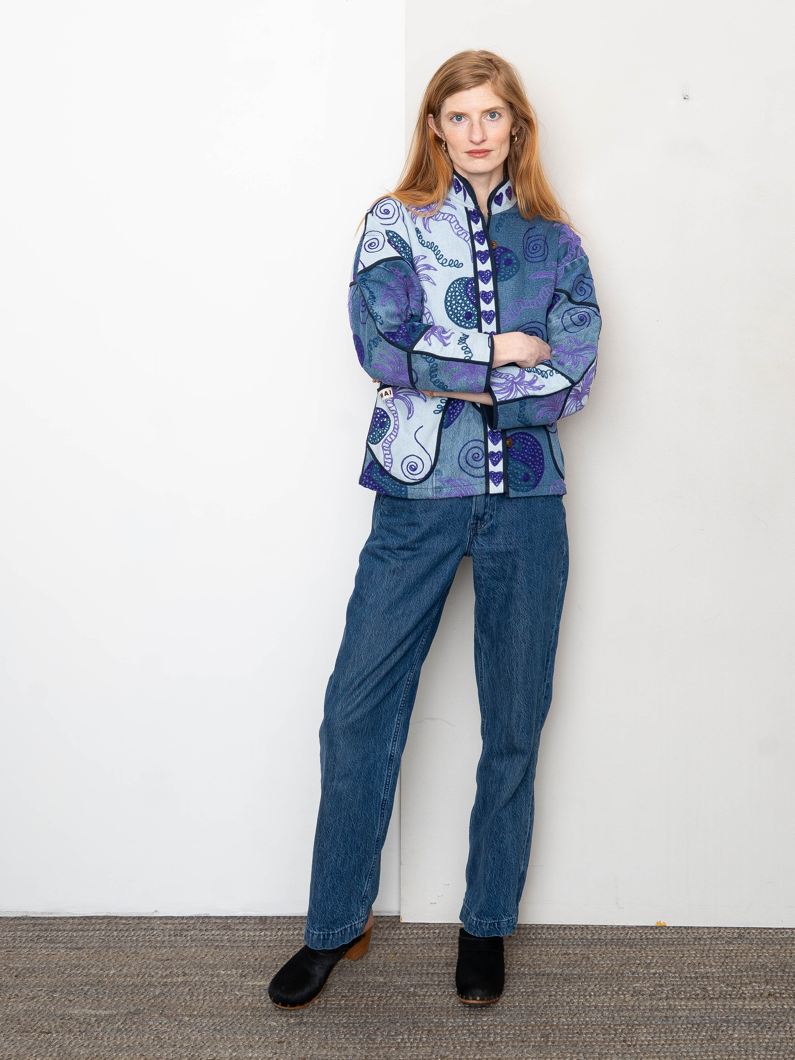 The Ladhiya Denim Suzani Jacket - Small