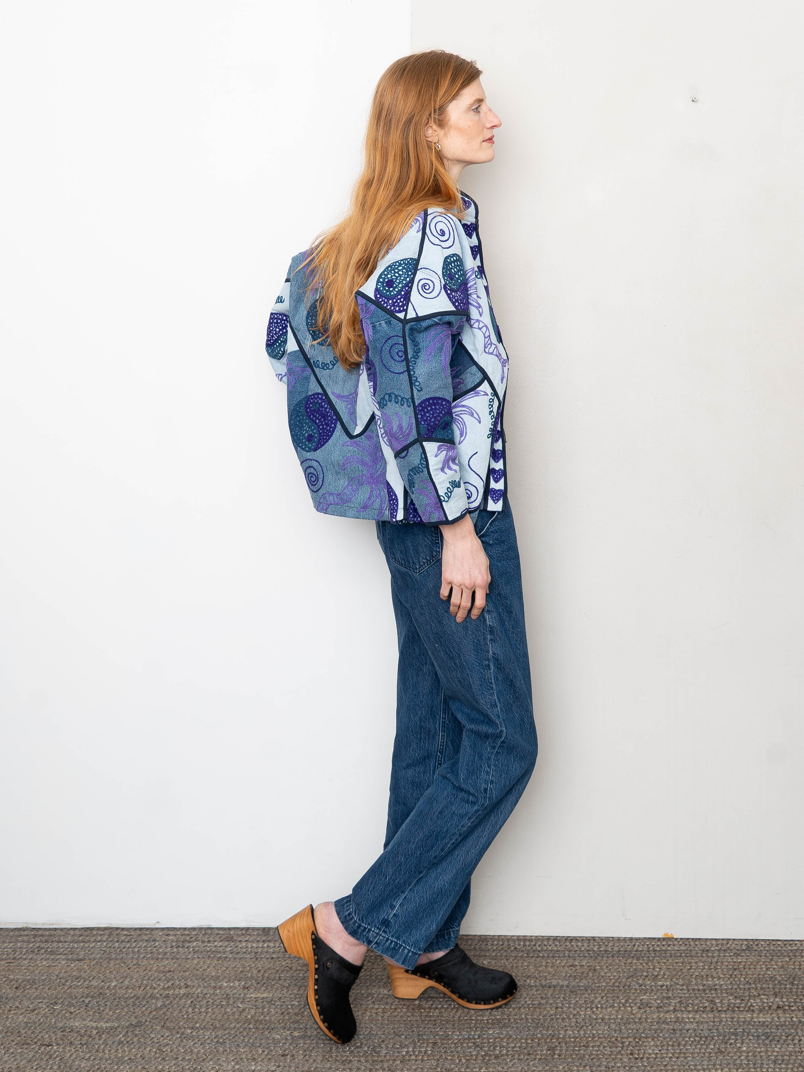 The Ladhiya Denim Suzani Jacket - Small