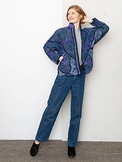 The Ladhiya Denim Suzani Jacket - Small