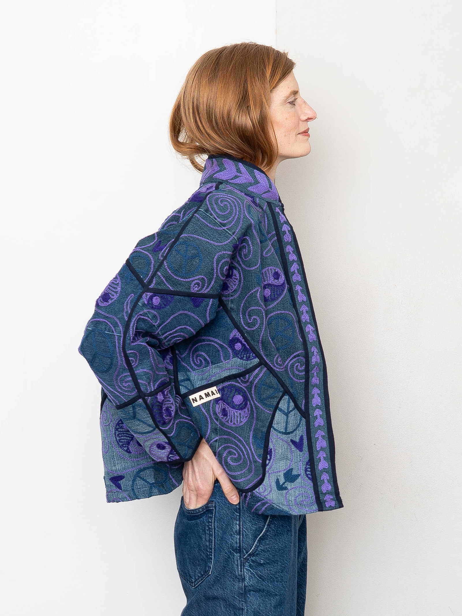 The Ladhiya Denim Suzani Jacket - Small