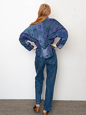 The Ladhiya Denim Suzani Jacket - Small