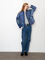 The Ladhiya Denim Suzani Jacket - Small
