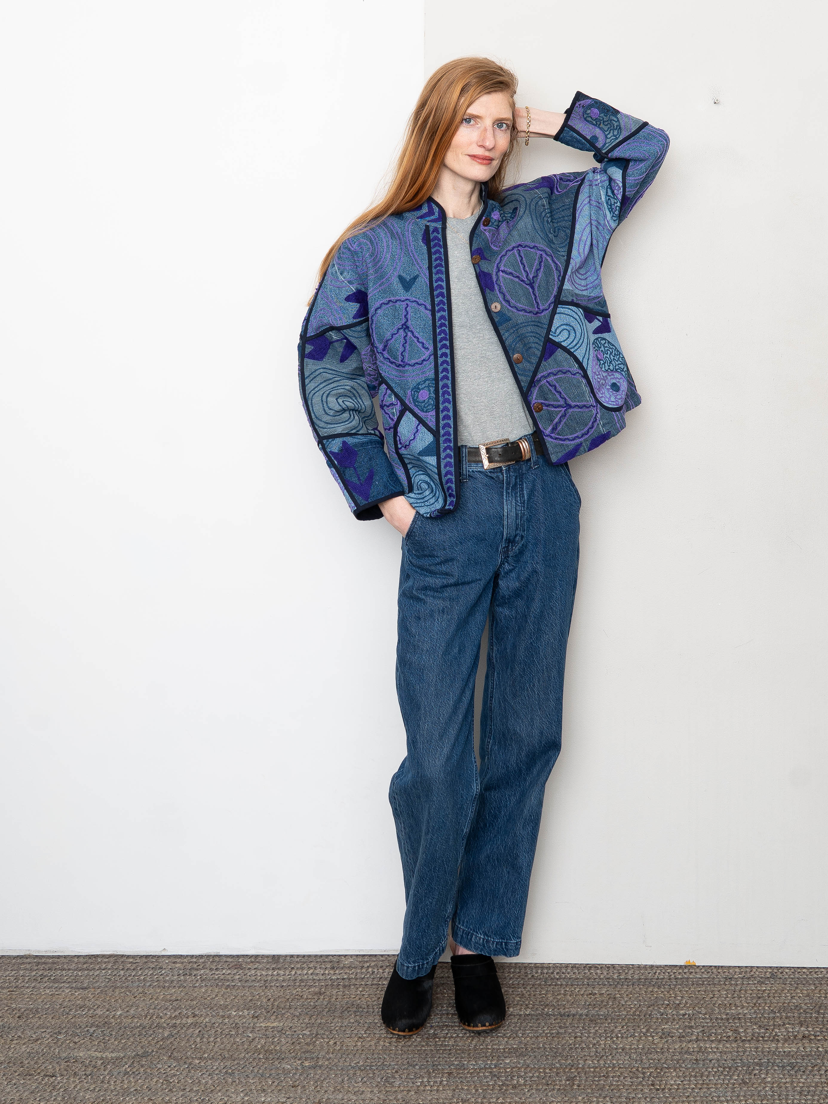 The Ladhiya Denim Suzani Jacket - Small