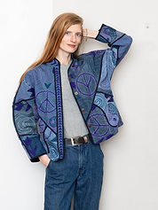 The Ladhiya Denim Suzani Jacket - Small