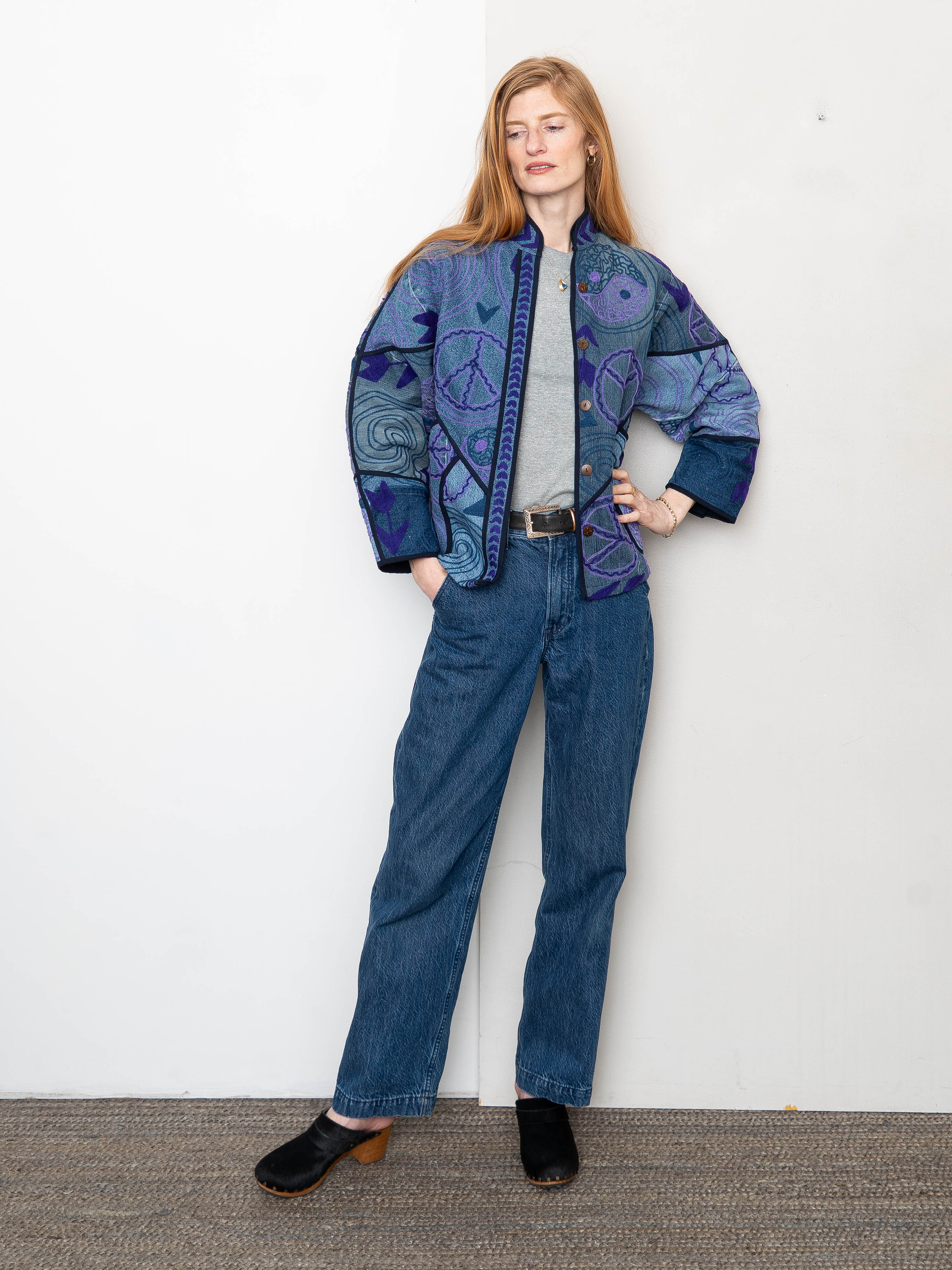 The Ladhiya Denim Suzani Jacket - Small