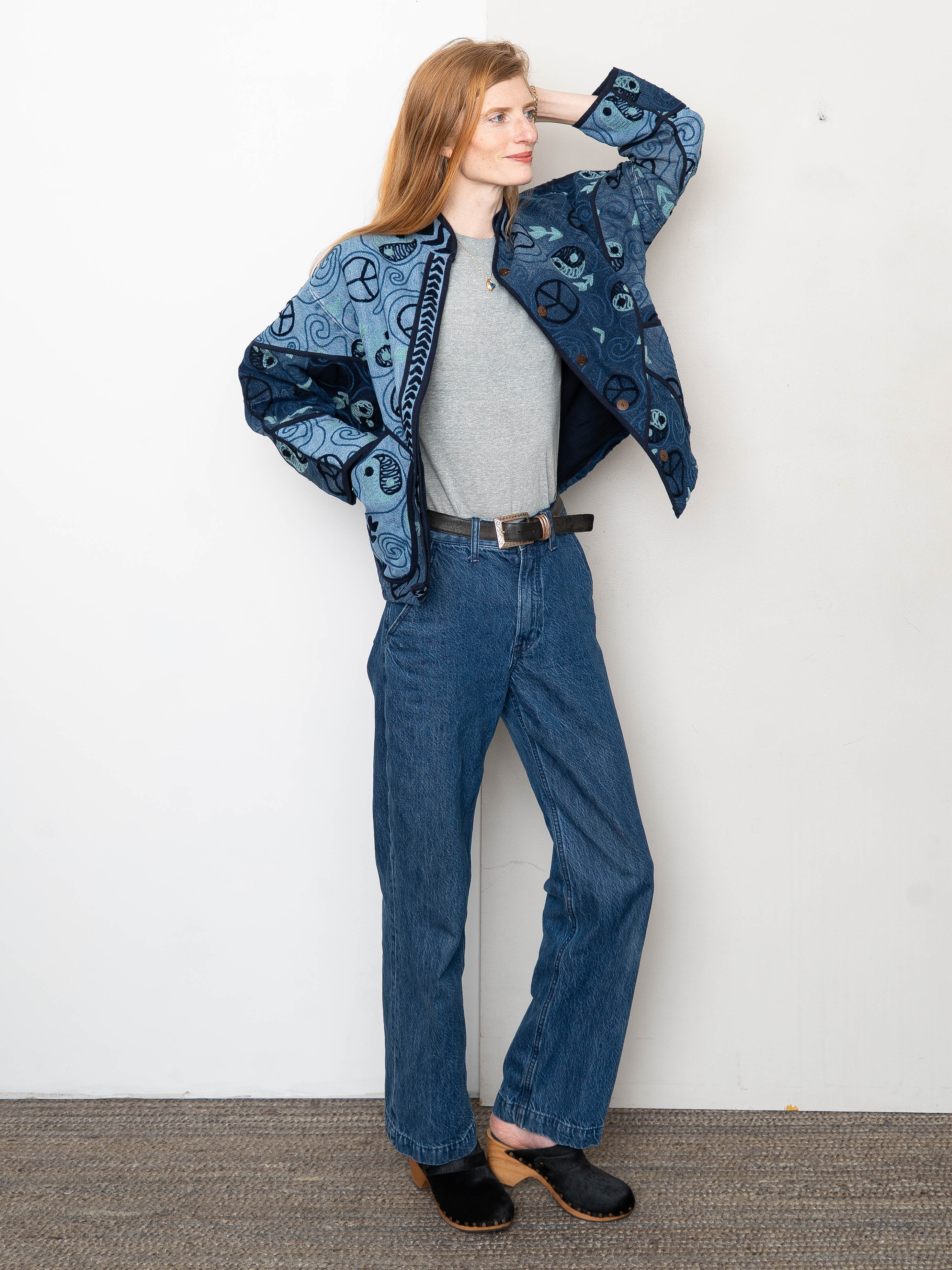 The Ladhiya Denim Suzani Jacket - Small