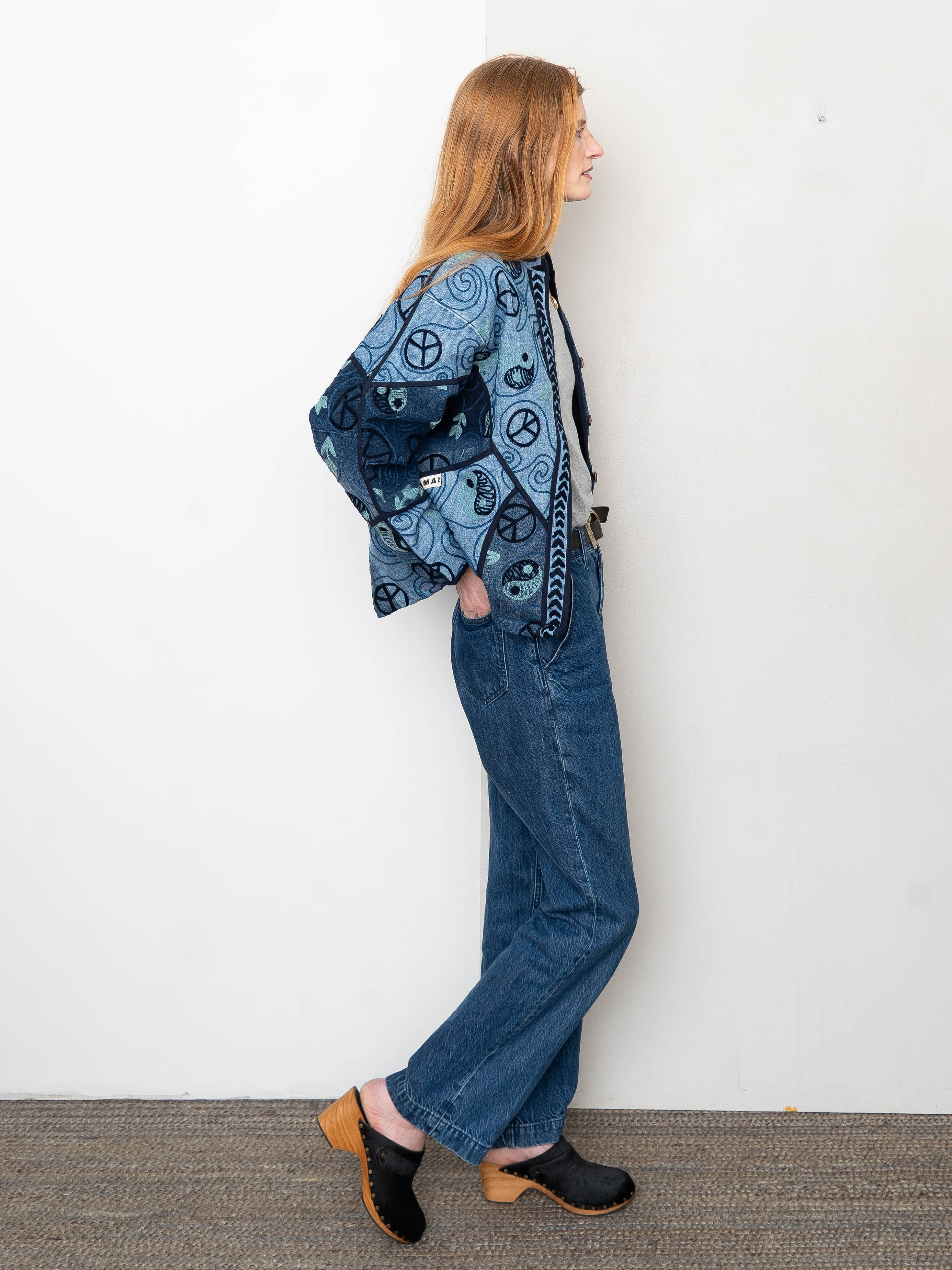 The Ladhiya Denim Suzani Jacket - Small