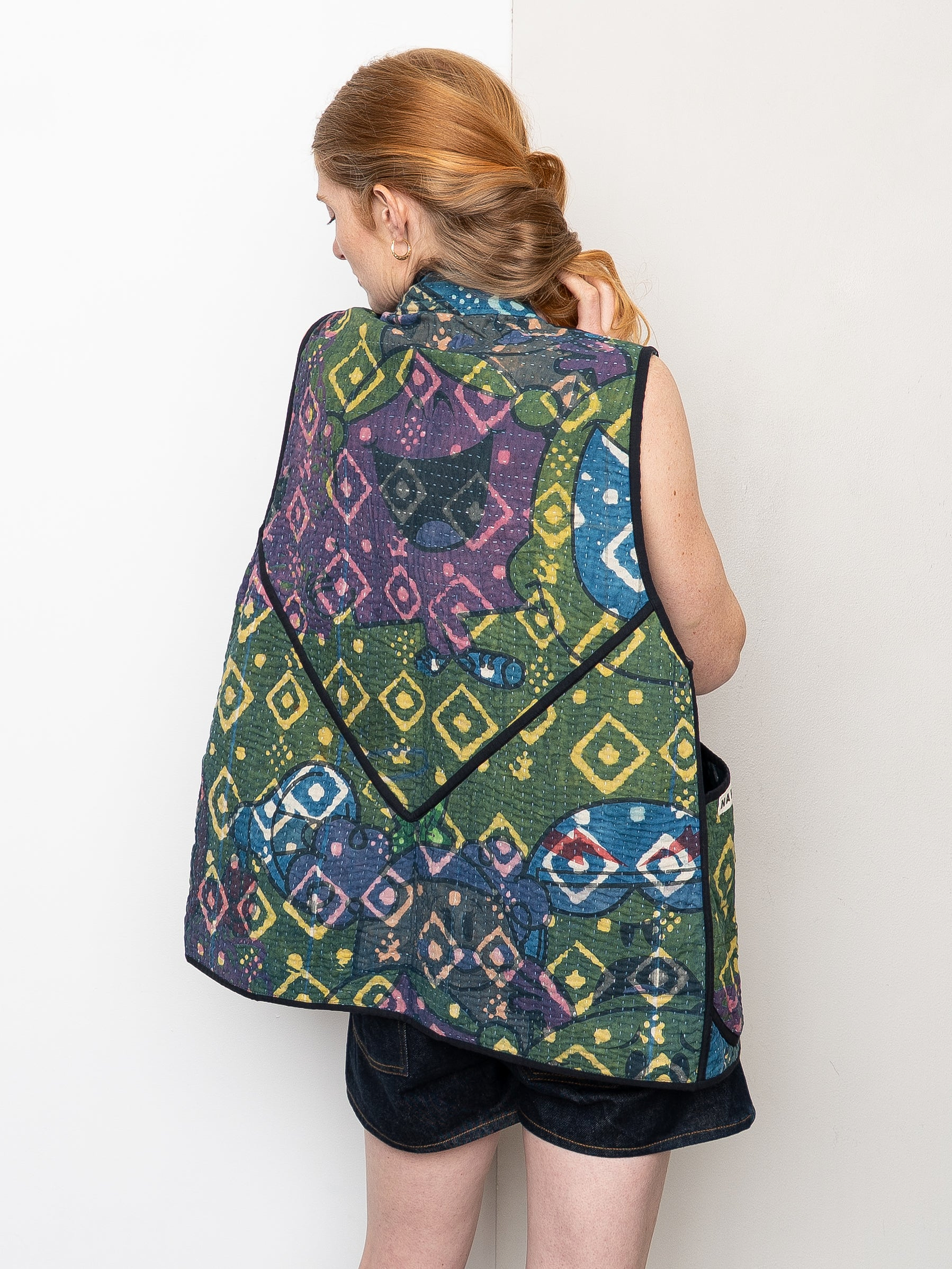 The Ladhiya Quilted Patchwork Kantha Vest