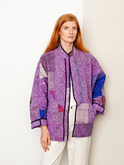 The Ishani Quilted Indigo Kantha Jacket