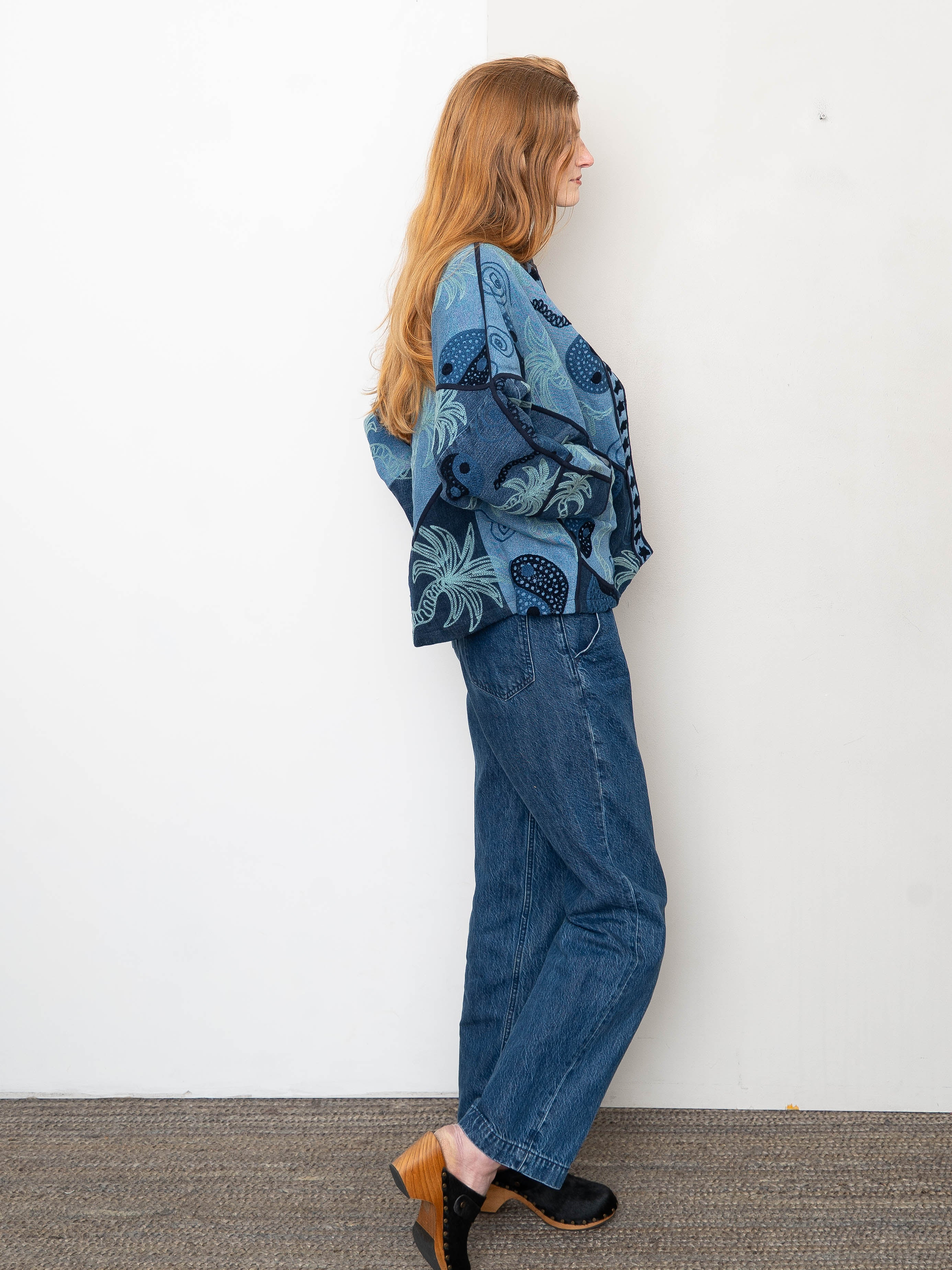 The Ladhiya Denim Suzani Jacket - Small
