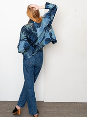 The Ladhiya Denim Suzani Jacket - Small