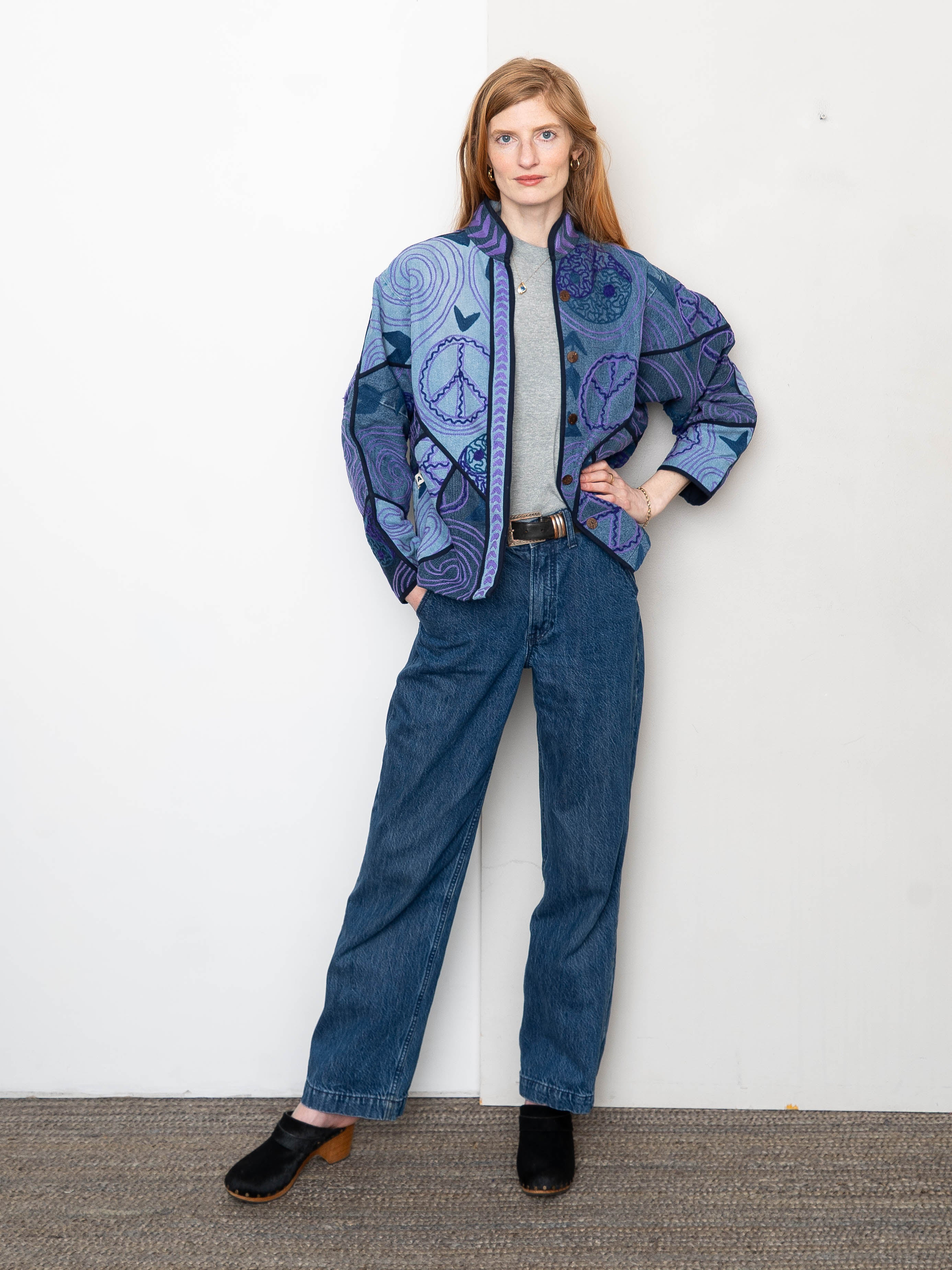 The Ladhiya Denim Suzani Jacket - Small