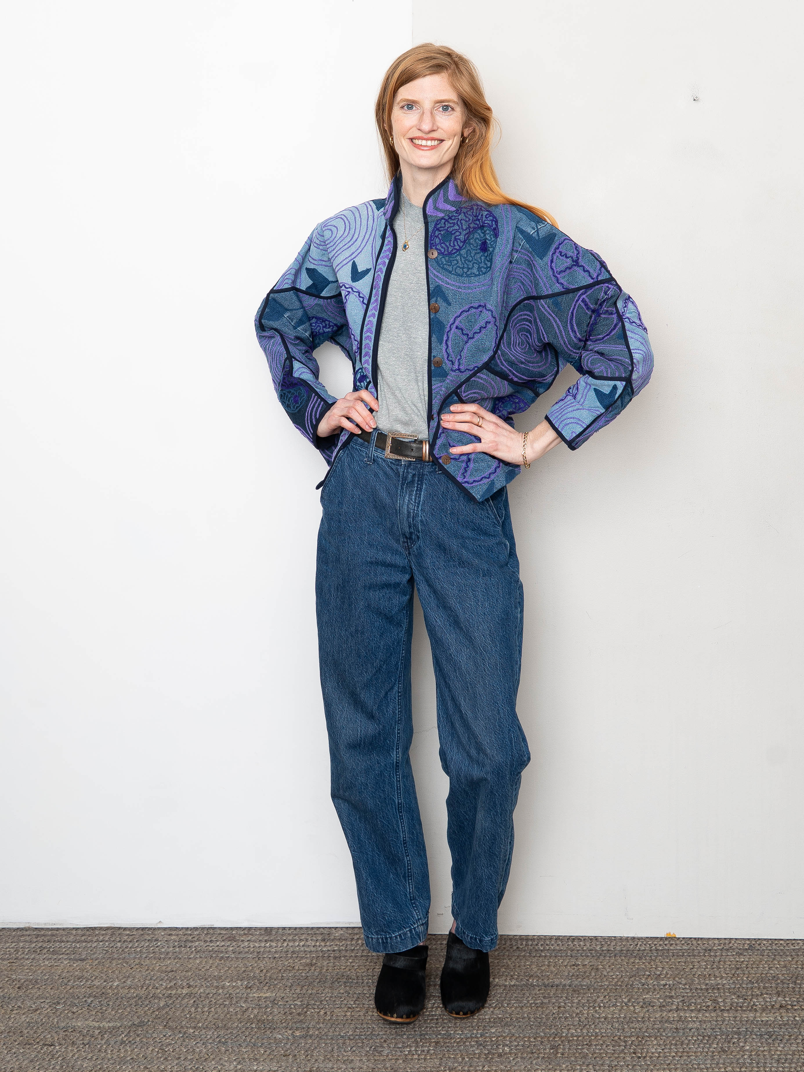 The Ladhiya Denim Suzani Jacket - Small