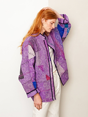 The Ishani Quilted Indigo Kantha Jacket