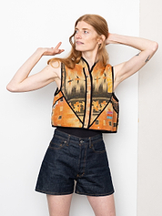 The Kaira Quilted Patchwork Kantha Vest