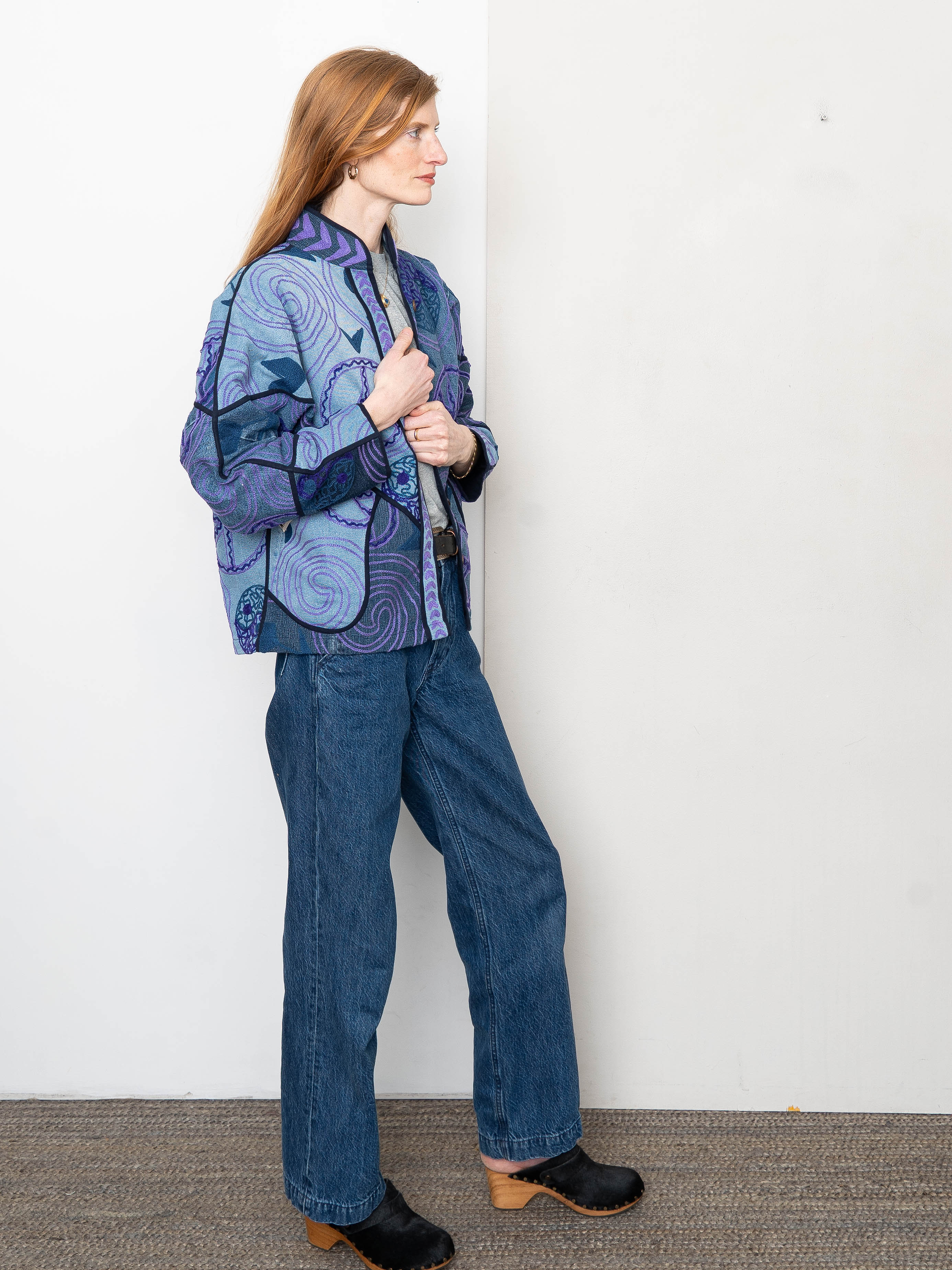 The Ladhiya Denim Suzani Jacket - Small