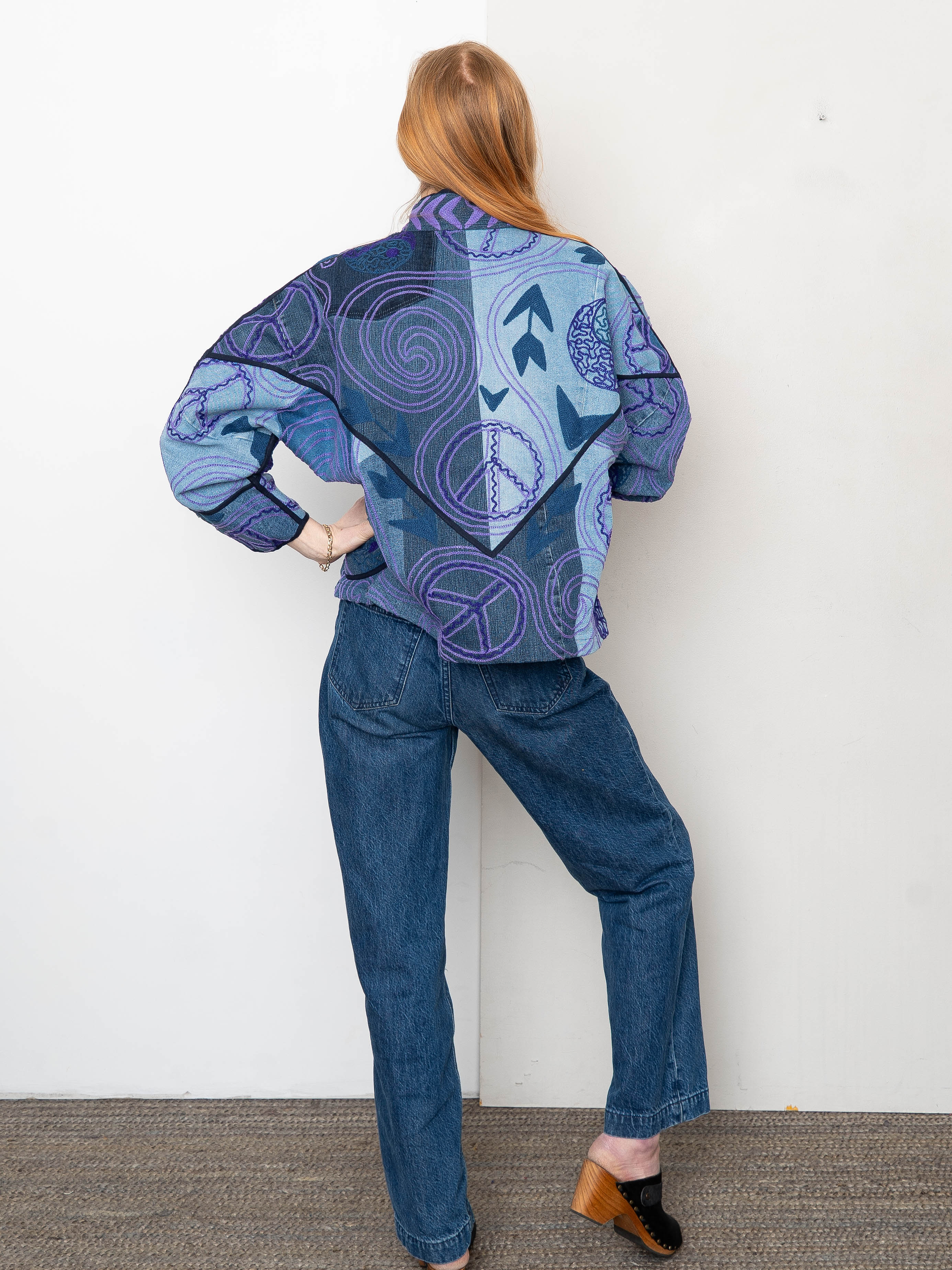 The Ladhiya Denim Suzani Jacket - Small
