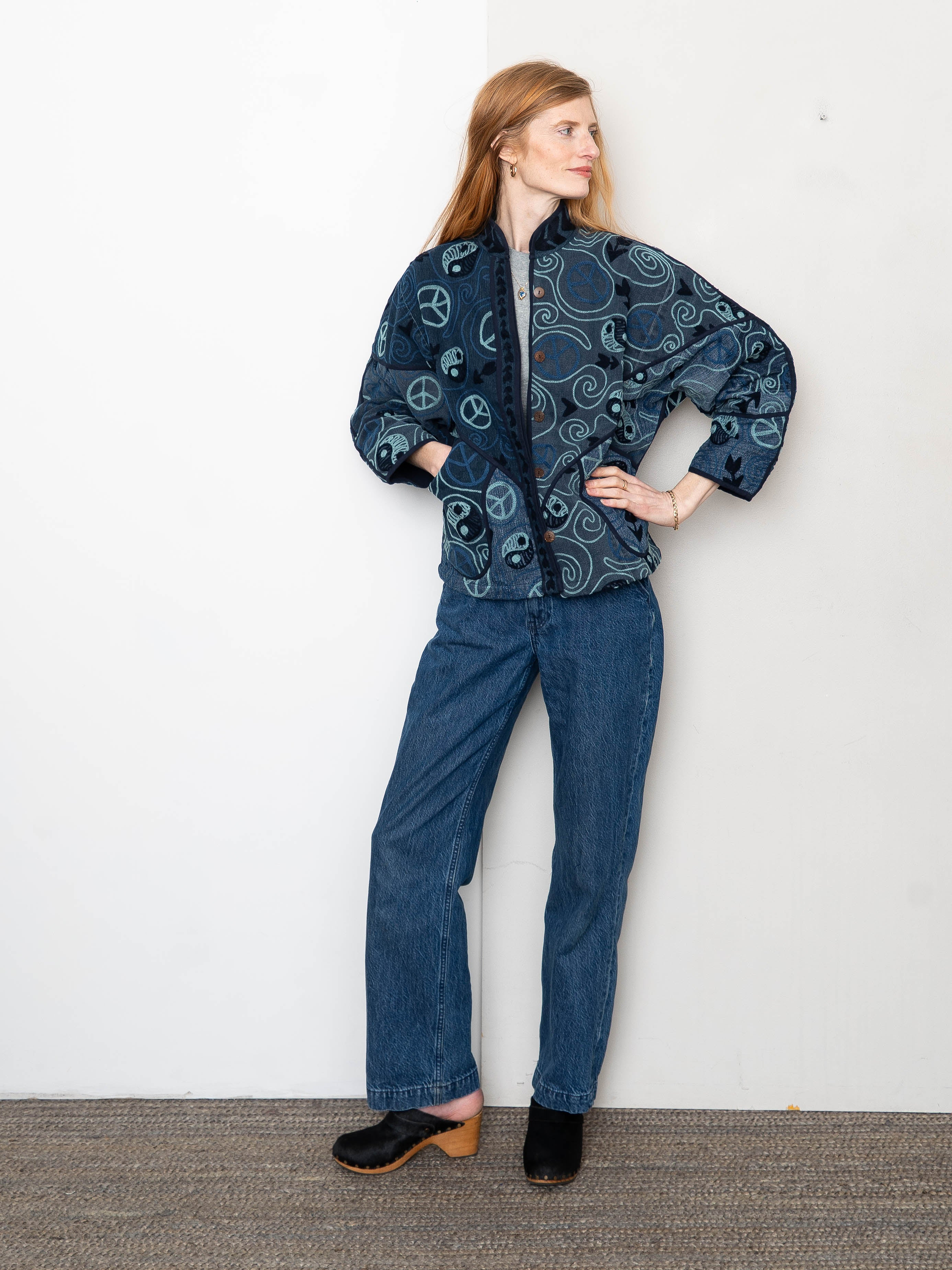 The Ladhiya Denim Suzani Jacket - Small