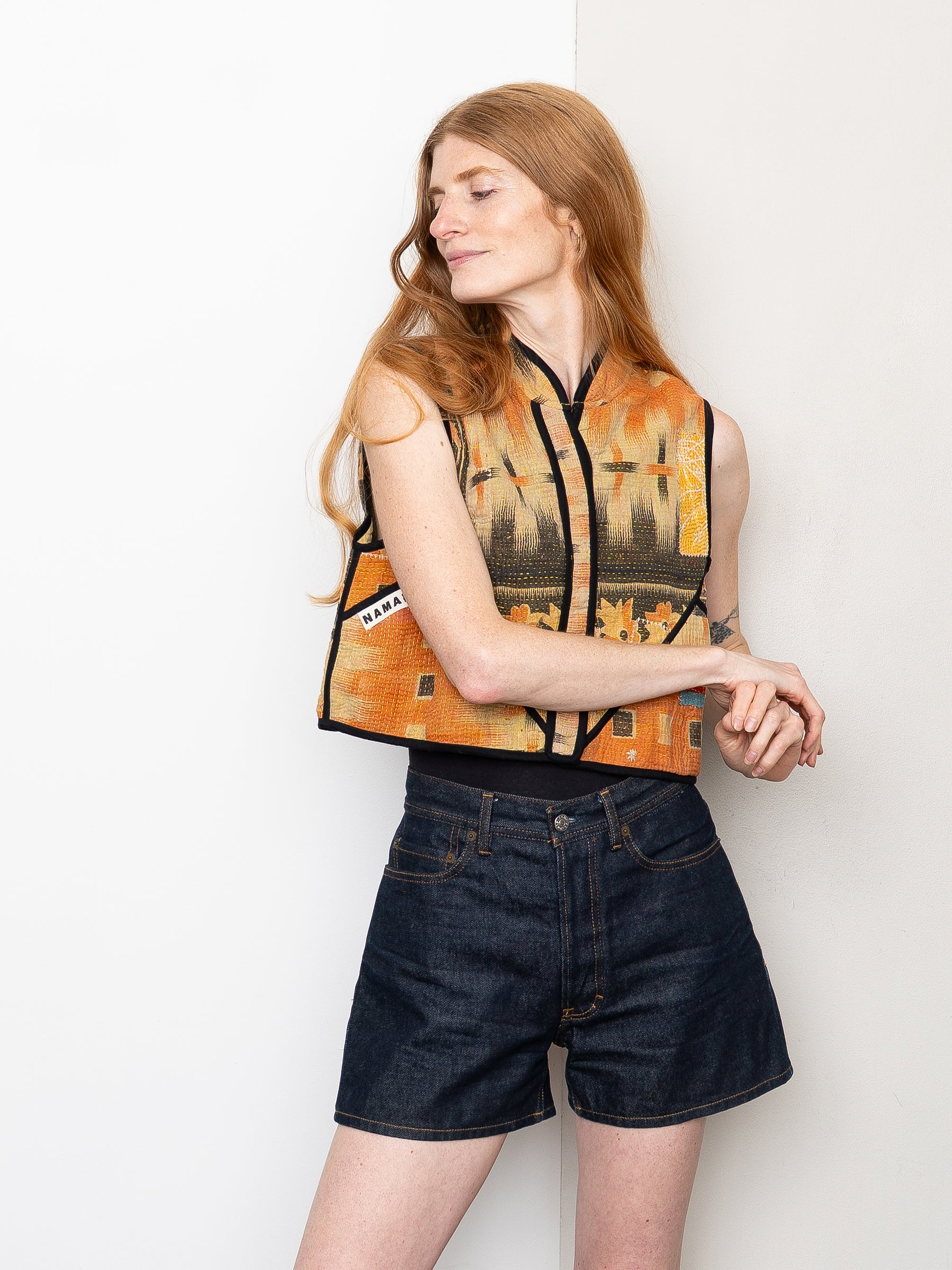 The Kaira Quilted Patchwork Kantha Vest